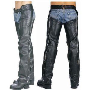 Genuine Leather Chaps With Small Pocket Unisex 3XL